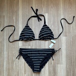 GAP Black and White Striped Bikini Set; Brand new with tags! Size medium